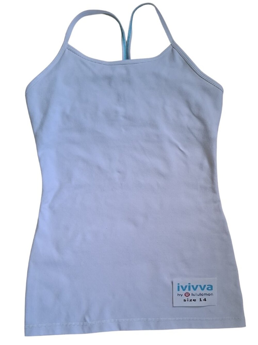 Ivivva Girl by Lululemon 🍋Tumblin' Tank white with bra liner size 14